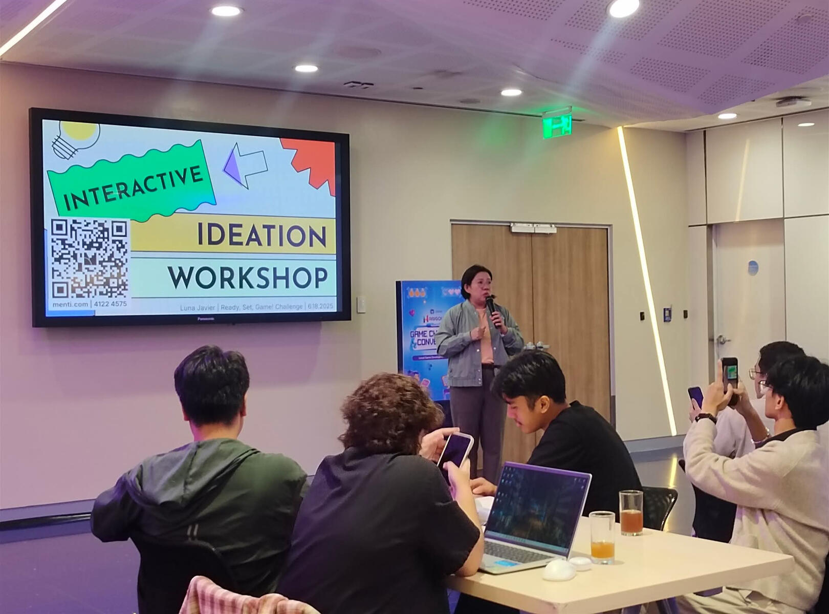 Game design workshop Luna Javier giving a game design workshop at Globe. Photo from Indie Games Group Philippines